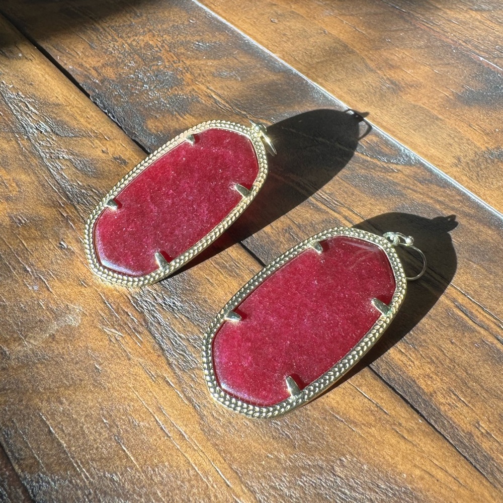 Kendra Scott Gold and Ruby Earrings